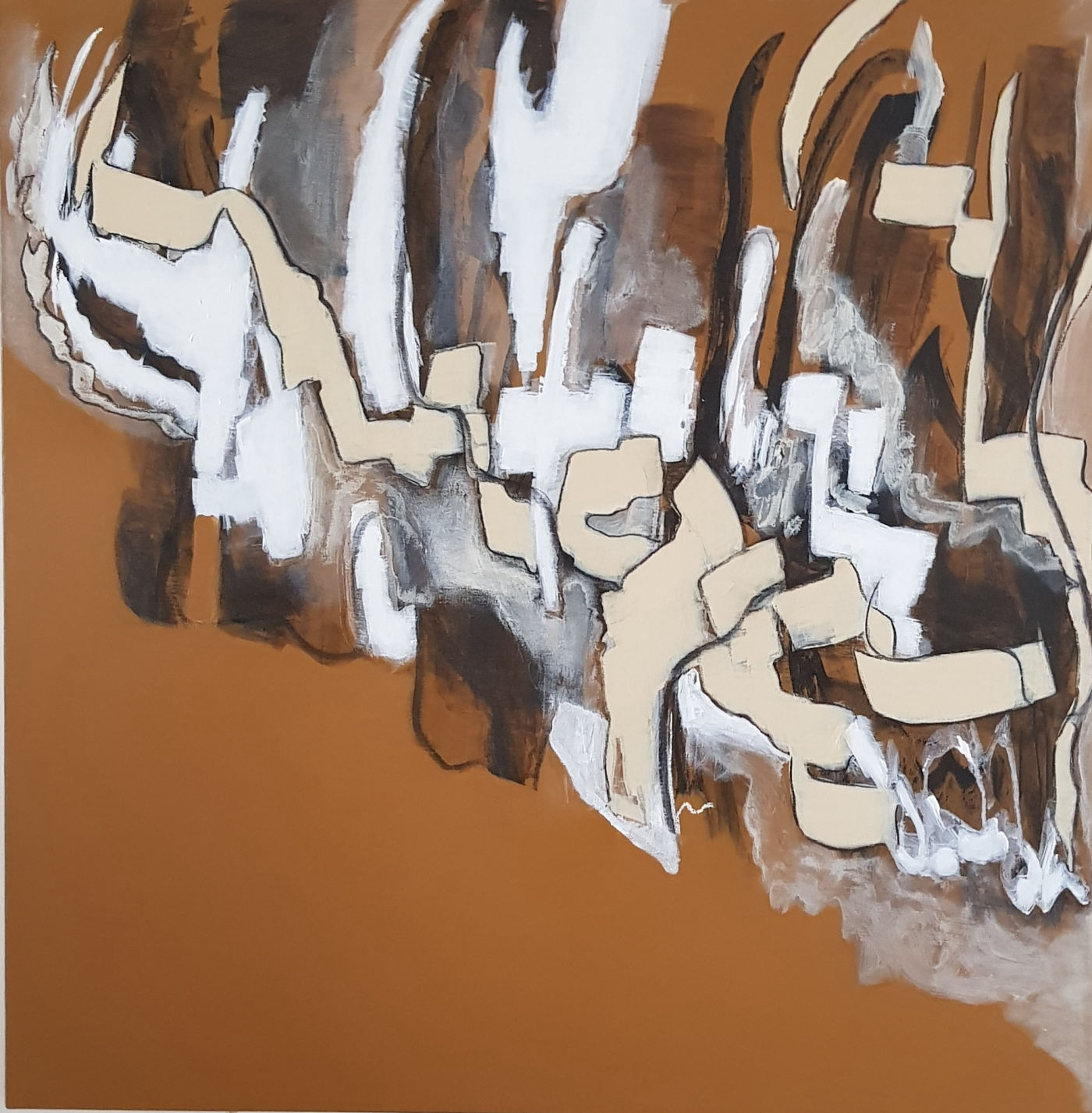 Michelle Marion, la musique de l'eau, 110x110 cm